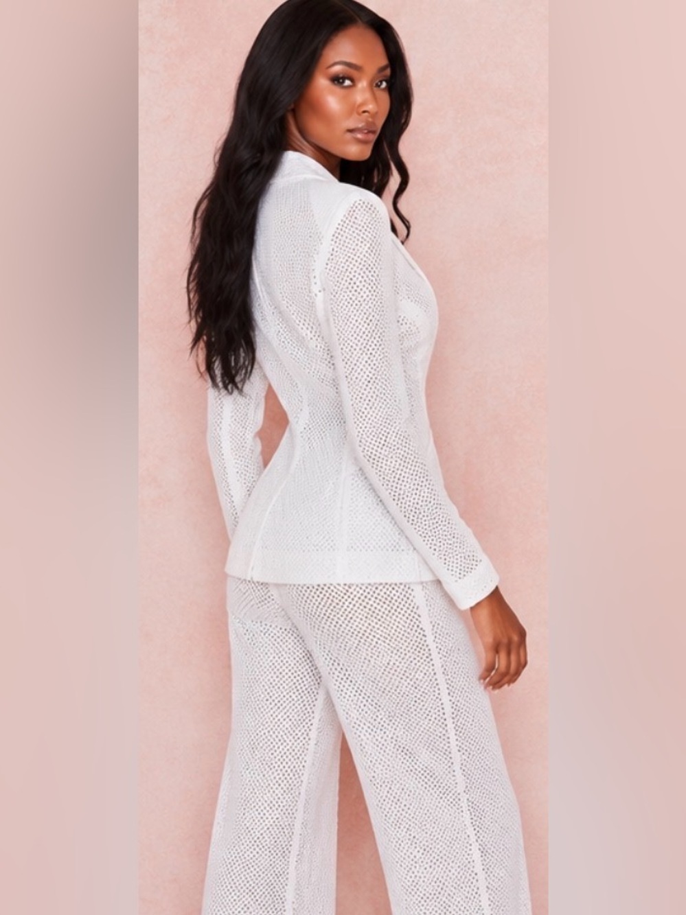 Sold Out House of CB Eyelet White Blazer XS Bridal Archive Linen - Picture 9 of 13